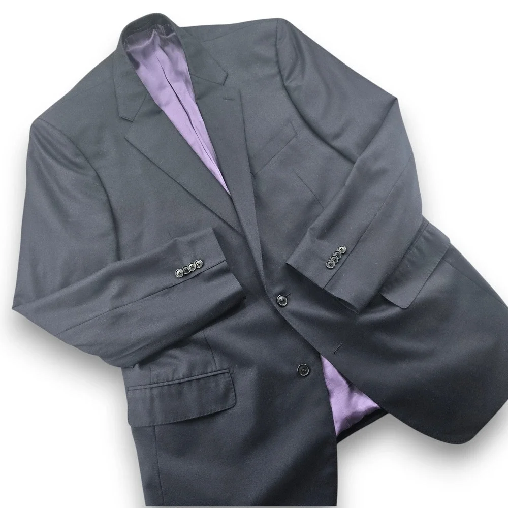 Aristo Eighteen Arlington Mens 44L Navy Blue 100% Wool 2 Button Blazer Jacket
